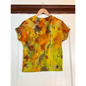 Chloe Cox Yellow and Orange Sunrise Woven Silk Shirt-- Size Small, NWT